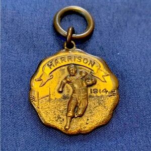 1914 Harrison High School HS Chicago Football Medal Pendant WM. SCHRIDDE